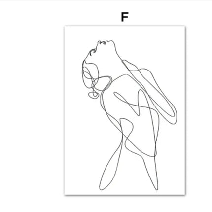 Abstract Line Face Female Minimalist Wall Mural