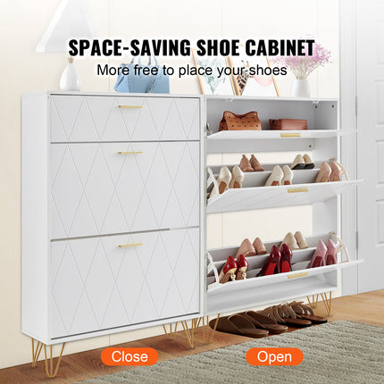 Shoe Cabinet with 3 Flip Drawers — Entryway Storage Organiser