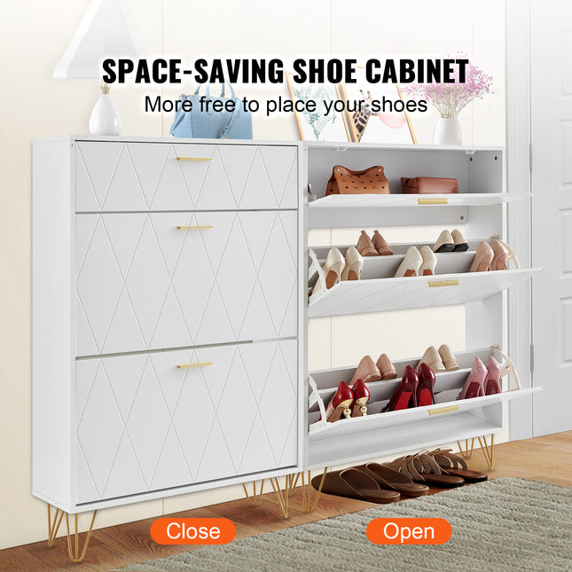 Shoe Cabinet with 3 Flip Drawers — Entryway Storage Organiser