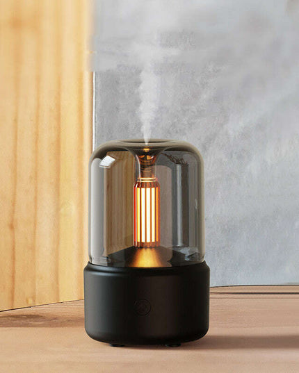 Atmosphere Light Humidifier Candlelight Aroma Diffuser Portable 120ml Electric USB Air Humidifier Cool Mist Maker Fogger 8-12 Hours With LED Night Light