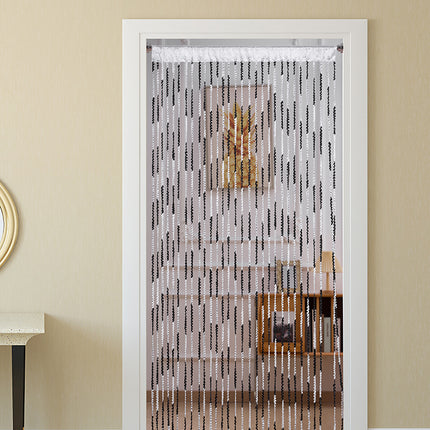Peekaboo Studio Silver Silk Tassel Door Curtain - Punch-Free, Elegant