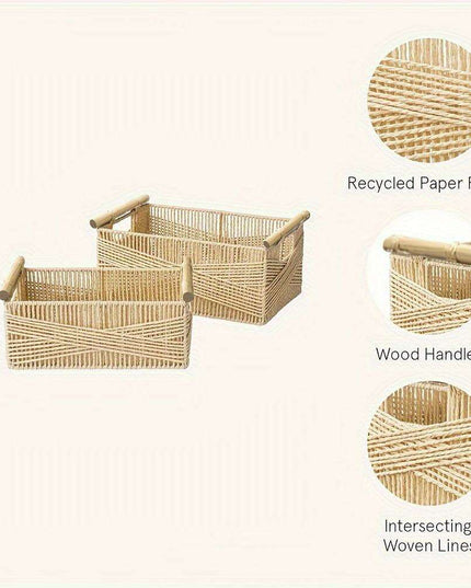 Charming Oversized Wicker Storage Basket with Comfortable Handles - Stylish Open Top Organizer for Any Room