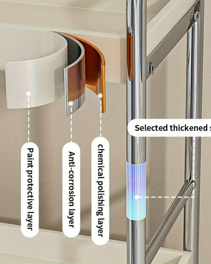 Elegant Milk White Stainless Steel Spice Organizer with Drawers, Chopping Board, and Utensil Holder for Home and Commercial Kitchens