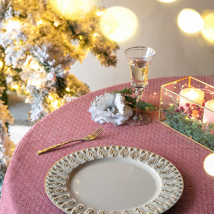 Room and Decor 8 Pack 14" Cream Plastic Charger Plates - Durable & Ele