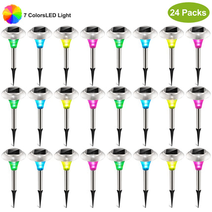 Peekaboo Studio 24-Pcs Solar Garden Lights, IP44 Waterproof, 7 Colors