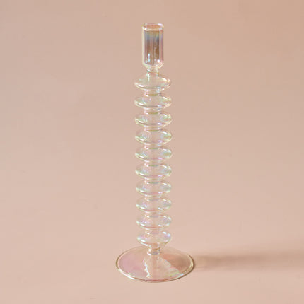 Geometric Borosilicate Glass Candlestick Vase For Home Office Desk Decor