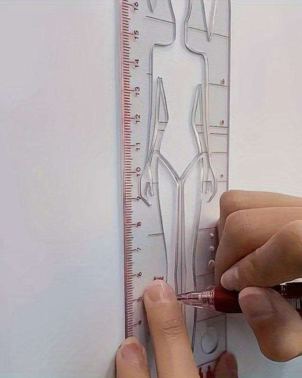Fashion Sketching Acrylic Ruler and Design Template for Tailoring Excellence