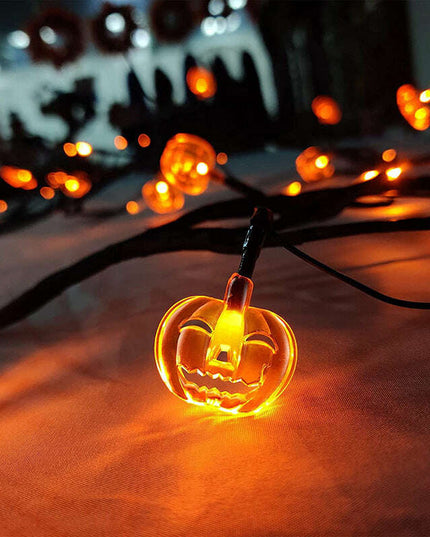 Halloween LED Willow Vine String Light Cool Cartoon Bat Pumpkin Decoration For Indoor Outdoor Party House Decor