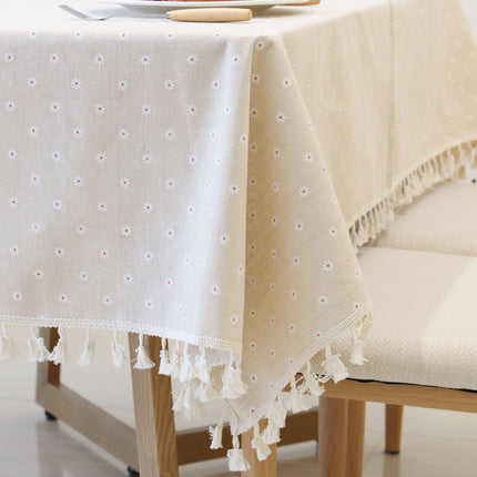 Peekaboo Studio Simple Nordic Square Lace Tablecloth - Elegant Design,