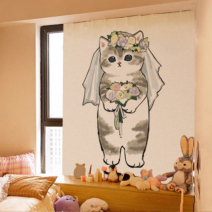 Peekaboo Studio Velcro Cat Curtain – Punch-Free Self-Adhesive Shade