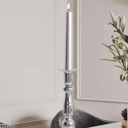 European Style Wrought Iron Candle Holder – Silver Candlestick for Home and Wedding Decor