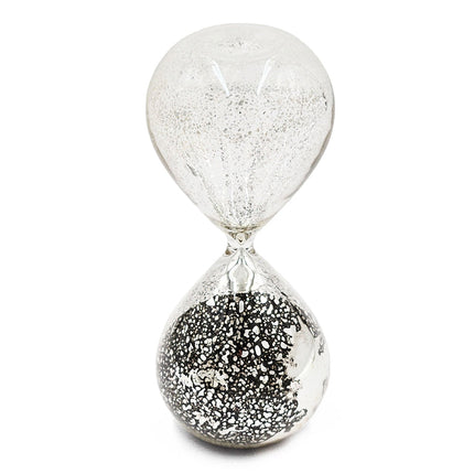 Peleus 30-Minute Antique Black Glass Hourglass with Black Sand