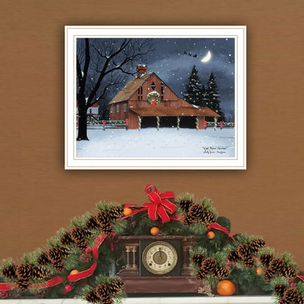 Billy Jacobs Night Before Christmas Wall Art - White Framed Print for