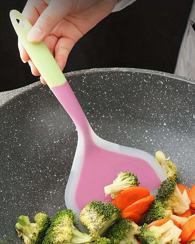 Chic Dual-Tone Silicone Turner - Non-Stick Kitchen Essential for Effortless Cooking and Baking