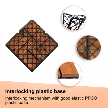 Room & Decor Acacia Wood Interlocking Deck Tiles - 30 Pcs, 12"x12