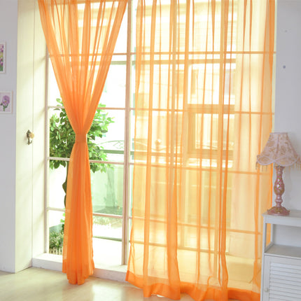 Peekaboo Studio Solid Color Transparent Glass Mesh Curtains - Ready-Ma