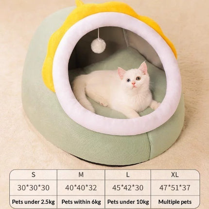 Peekaboo Studio Warm Enclosed Cat Bed - All-Season, Cozy Hideaway