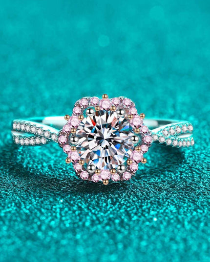 Floral Infinity Lab-Grown Diamond Crisscross Ring with Accent Stones - A Touch of Elegance