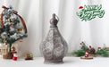 Moroccan Battery-Powered Table Lamp - Metal Lantern Candle Holder Hallowwen or Christmas