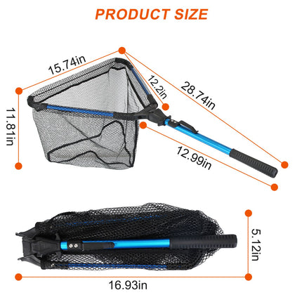 1Pc Foldable Fishing Net With Aluminum Alloy Rod EVA Handle Durable 5M