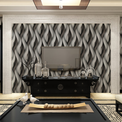 Peekaboo Studio 3D Abstract Wave Pattern PVC Wallpaper - Durable & Sty