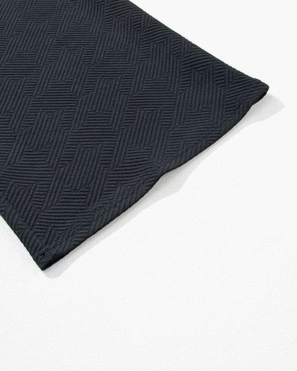 Chic Black Flutter Sleeve Top and Wide-Leg Trousers Ensemble