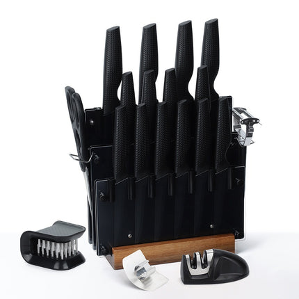 20 Piece Knife Set With Black Blades 3Cr13 Stainless Steel Travel Gift