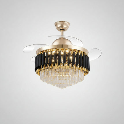 LED Frequency Conversion Fan Light Crystal Chandelier