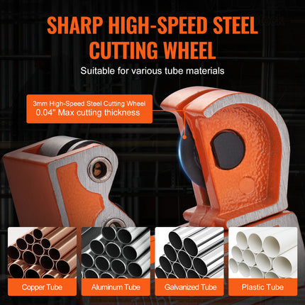 VEVOR Mini Tubing Cutter - Heavy-Duty, High-Speed SKD Blade for Pipes