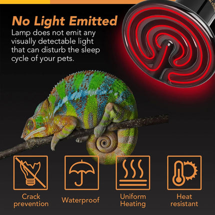 Room and Decor 250W Ceramic Heat Lamp Bulb - No Light, 2 Pack