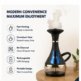 Arabian Electric Hookah — Rechargeable, Fast Heating, Carbon-Free Operation Water Pipes & Bongs new-fast-shipping-arabian-electric-hookah-rechargeable-smoker-fast-heating-carbon-free Home & Kitchen > Kitchen & Dining > Smoking Accessories > Hookahs