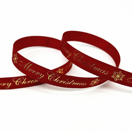 Peekaboo Studio Size 5 10mm Printed Grosgrain Christmas Ribbon - Durab