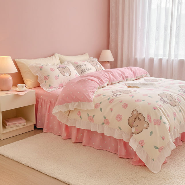 Peekaboo Studio Korean Style Quilt Cover for Single Bed, Soft & Cozy