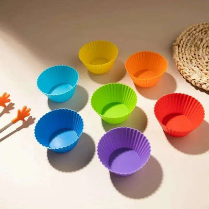 Rainbow Woodland Montessori Educational Toy - Wood & Wool Learning Board