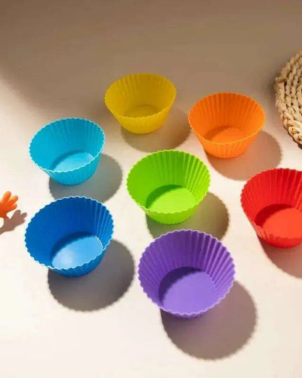 Rainbow Woodland Montessori Educational Toy - Wood & Wool Learning Board