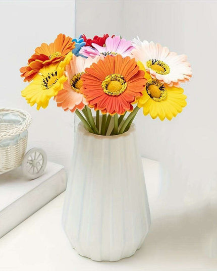 Lifelike Silk Gerbera Daisy Arrangement: Stunning Artificial Floral Decor for Any Occasion