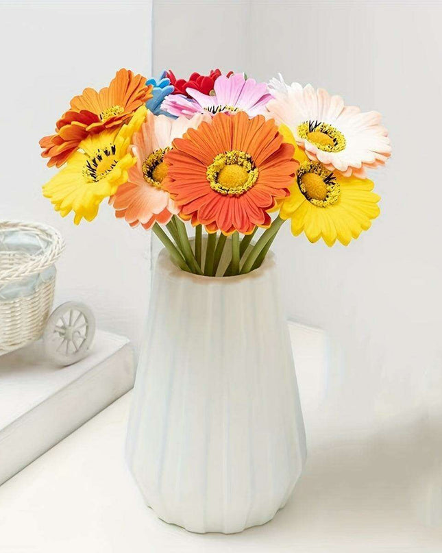 Lifelike Silk Gerbera Daisy Arrangement: Stunning Artificial Floral Decor for Any Occasion