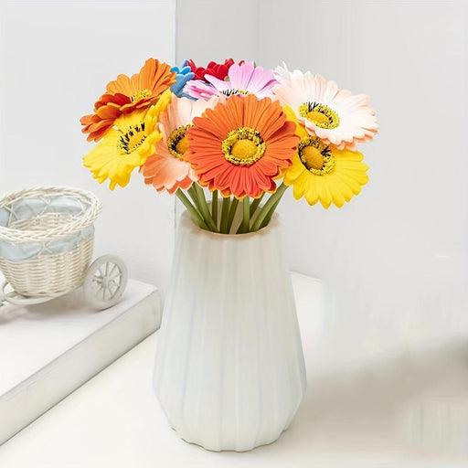 Silk Gerbera Daisy Bouquet: Colorful Floral Decor for Home, Office, and Special Occasions