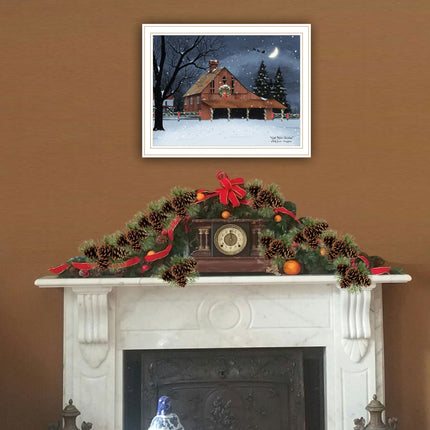 Billy Jacobs Night Before Christmas Wall Art - White Framed Print for