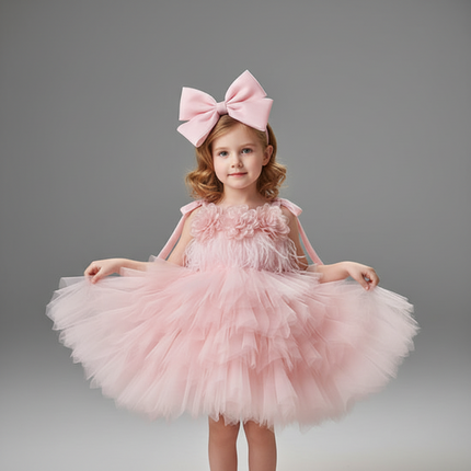 Peekaboo Studio One Year Old Flower Girl Dress - Elegant & Floral Desi
