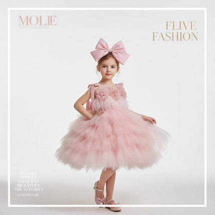 Peekaboo Studio One Year Old Flower Girl Dress - Elegant & Floral Desi