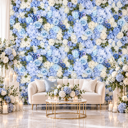 Elegant Floral Wall Art Handmade with Cotton, Silk, and Artificial Blooms - Très Elite