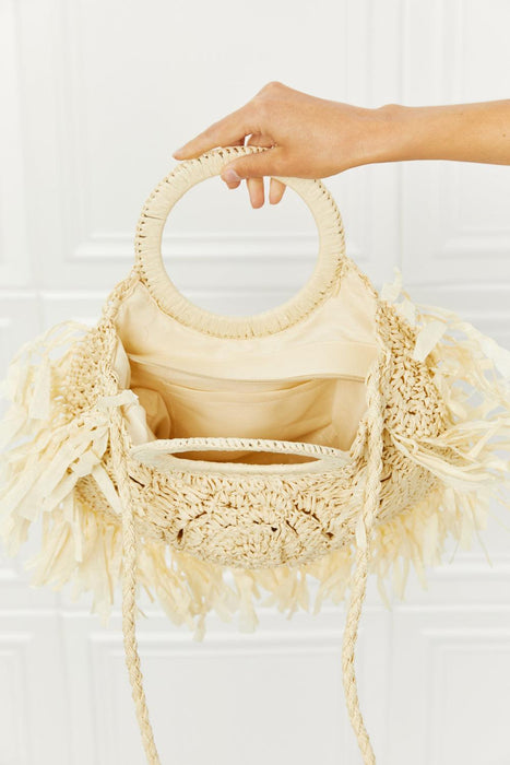 Boho Fringe Straw Shoulder Bag - Bohemian Summer Style Essential