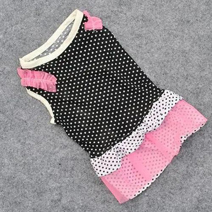 Royal Dotted Yarn Tutu Dress for Pets with Multilayered Charm