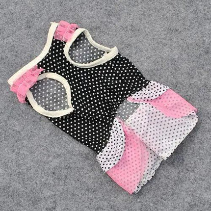 Royal Dotted Yarn Tutu Dress for Pets with Multilayered Charm