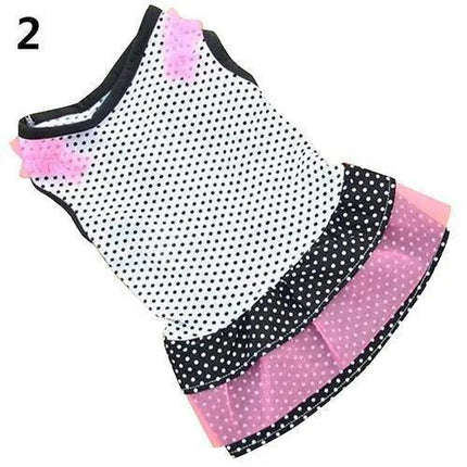 Royal Dotted Yarn Tutu Dress for Pets with Multilayered Charm