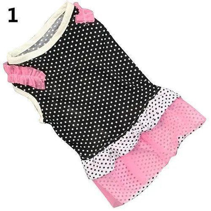Royal Dotted Yarn Tutu Dress for Pets with Multilayered Charm