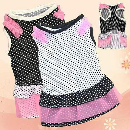Royal Dotted Yarn Tutu Dress for Pets with Multilayered Charm