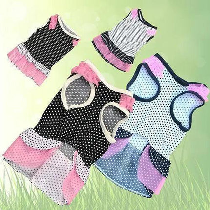 Royal Dotted Yarn Tutu Dress for Pets with Multilayered Charm