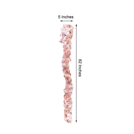 AliKopy 7ft Blush Silk Hydrangea Hanging Garland - Realistic & Durable